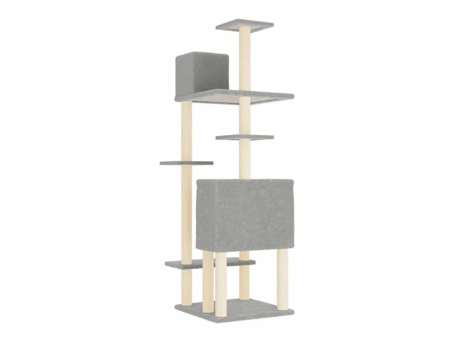 Online Rascador para gatos con postes de sisal claro 154 cm Juego De Animales