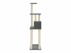 Clicnbuy Rascador para gatos con postes de sisal oscuro 147 cm