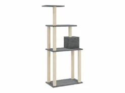 Clicnbuy Rascador para gatos con postes de sisal oscuro 147 cm