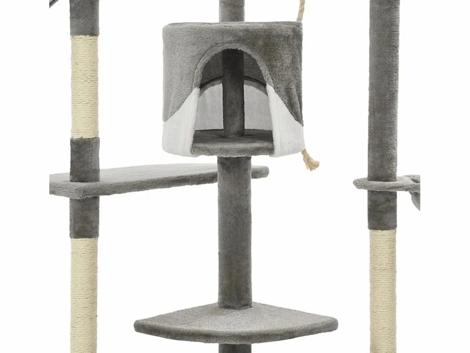 Discount Rascador para gatos con poste de sisal 203 cm y blanco ES387811 Juego De Animales