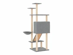 Best Rascador para gatos con postes de sisal claro 153 cm Juego De Animales