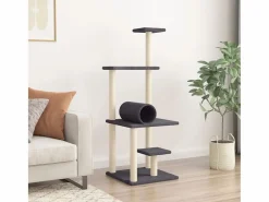 Hot Clicnbuy Rascador para gatos con postes de sisal oscuro 136 cm Gris