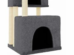 Clicnbuy Rascador para gatos con postes de sisal oscuro 122 cm