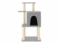 New Clicnbuy Rascador para gatos con postes de sisal claro 97 cm Gris