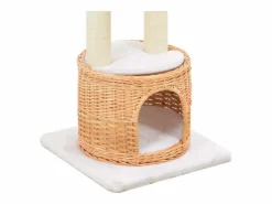 Clicnbuy Rascador para gatos con poste de sisal madera natural de sauce