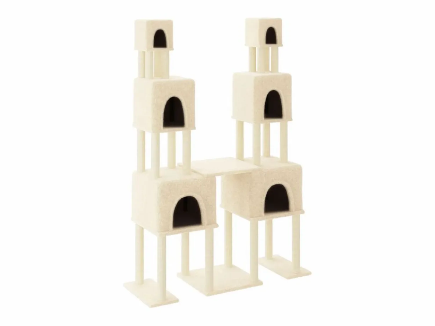 New Clicnbuy Rascador para gatos con postes de sisal color 199 cm Crema