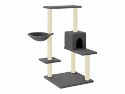 Hot Clicnbuy Rascador para gatos con postes de sisal oscuro 95 cm Gris
