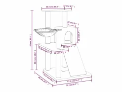 Discount Rascador para gatos con postes de sisal oscuro 82 cm Juego De Animales