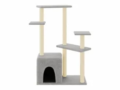 Clicnbuy Rascador para gatos con postes de sisal claro 107,5 cm