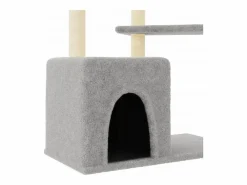 Clicnbuy Rascador para gatos con postes de sisal claro 107,5 cm