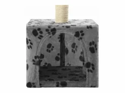 Clearance Rascador para gatos con poste de sisal 55 cm huellas beige Juego De Animales