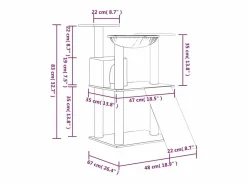 Discount Rascador para gatos con postes de sisal claro 83 cm Juego De Animales