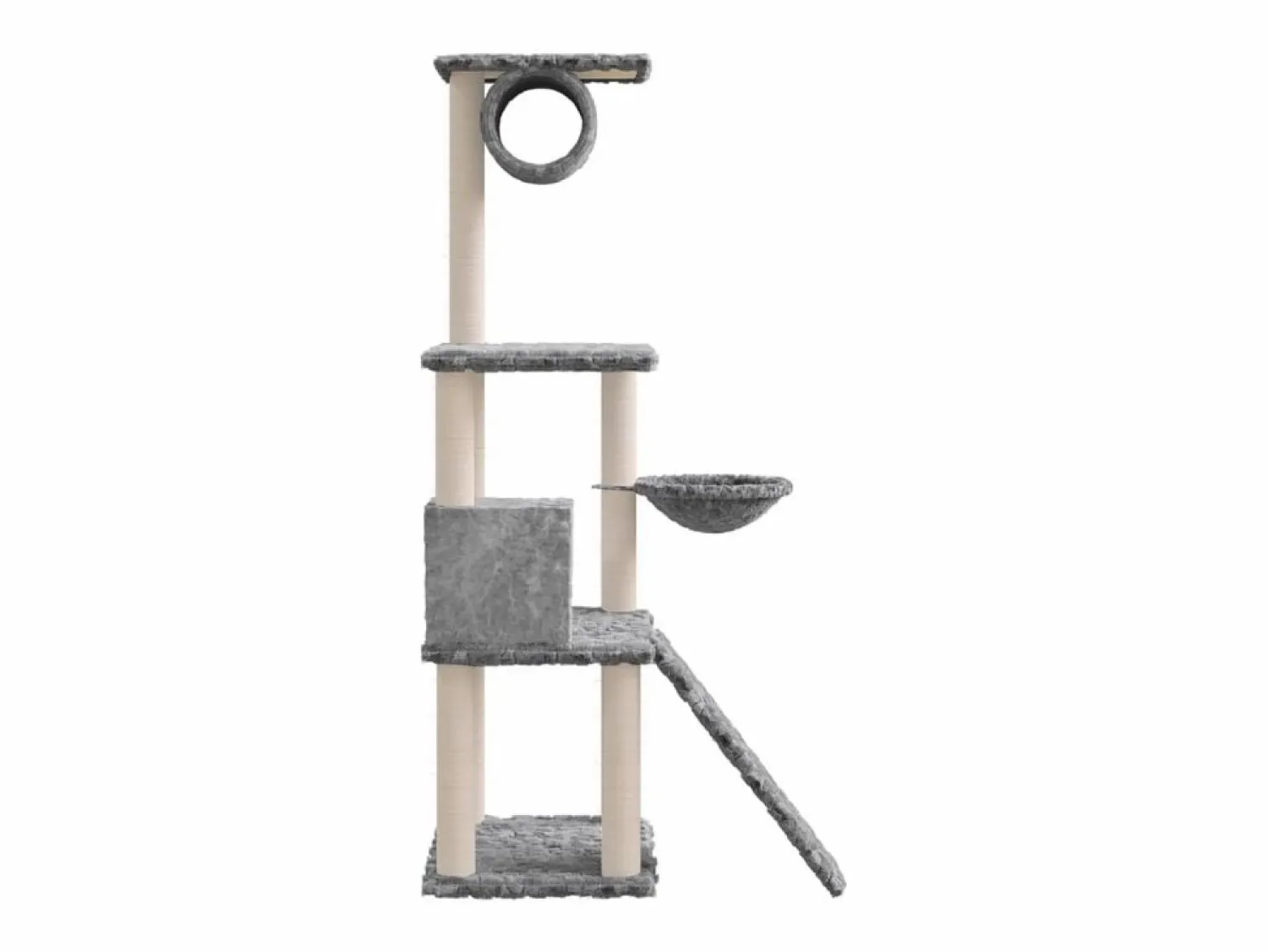 Outlet Rascador para gatos con postes de sisal claro 131 cm Juego De Animales