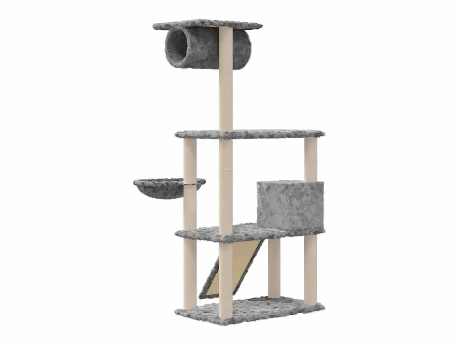 Outlet Rascador para gatos con postes de sisal claro 131 cm Juego De Animales