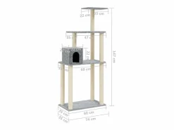 Clicnbuy Rascador para gatos con postes de sisal claro 147 cm