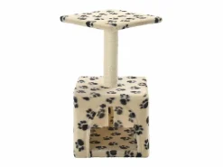 Clicnbuy Rascador para gatos con poste de sisal 55 cm huellas Beige