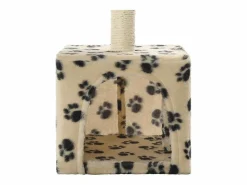 Clicnbuy Rascador para gatos con poste de sisal 55 cm huellas Beige
