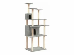 Clicnbuy Rascador para gatos con postes de sisal claro 166 cm