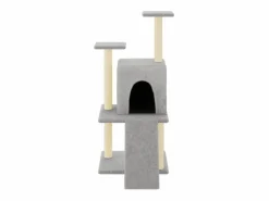 Clicnbuy Rascador para gatos con postes de sisal claro 110 cm Gris