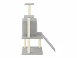 Clicnbuy Rascador para gatos con postes de sisal claro 110 cm Gris
