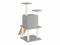 Clicnbuy Rascador para gatos con postes de sisal claro 110 cm Gris