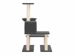 Clicnbuy Rascador para gatos con postes de sisal oscuro 94,5 cm