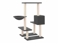 Clicnbuy Rascador para gatos con postes de sisal oscuro 94,5 cm