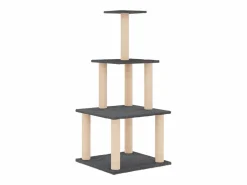 Clicnbuy Rascador para gatos con postes de sisal oscuro 111 cm