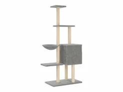 Discount Rascador para gatos con postes de sisal claro 145 cm Juego De Animales