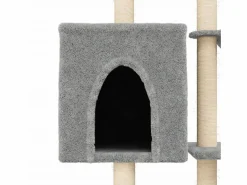 Discount Rascador para gatos con postes de sisal claro 145 cm Juego De Animales