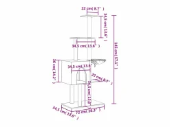Discount Rascador para gatos con postes de sisal claro 145 cm Juego De Animales