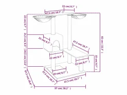 Clicnbuy Rascador para gatos con postes claro 82 cm