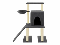 Clicnbuy Rascador para gatos con postes de sisal oscuro 96,5 cm