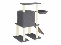 Clicnbuy Rascador para gatos con postes de sisal oscuro 96,5 cm