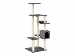 Clearance Rascador para gatos con postes de sisal oscuro 142 cm Juego De Animales