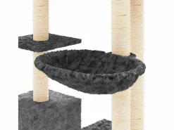 Clearance Rascador para gatos con postes de sisal oscuro 142 cm Juego De Animales