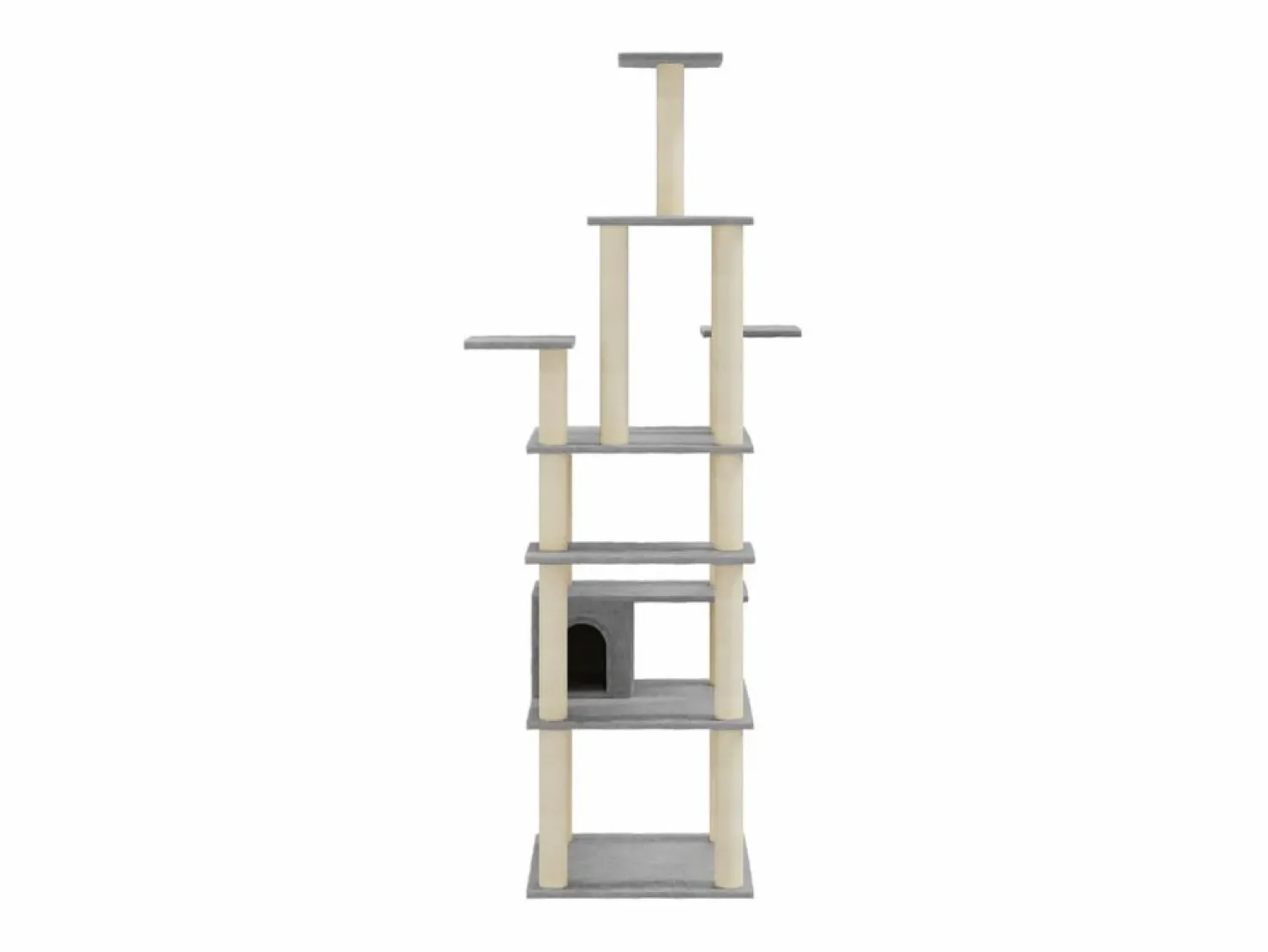 Clicnbuy Rascador para gatos con postes de sisal claro 183 cm
