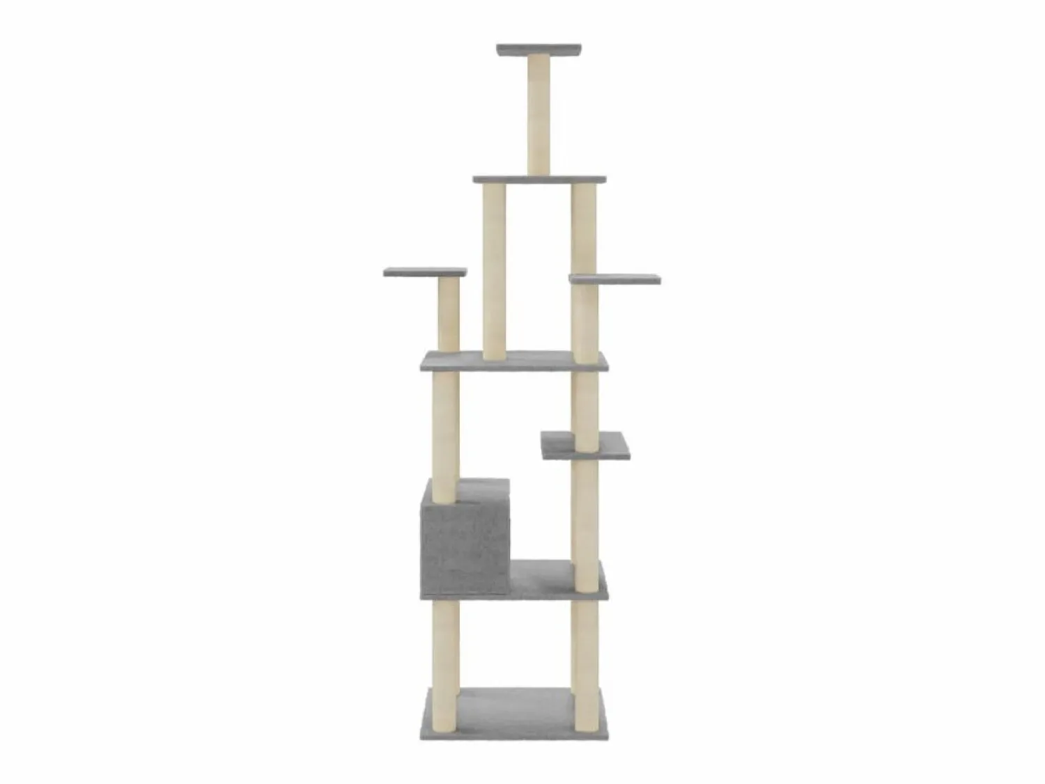 Clicnbuy Rascador para gatos con postes de sisal claro 183 cm