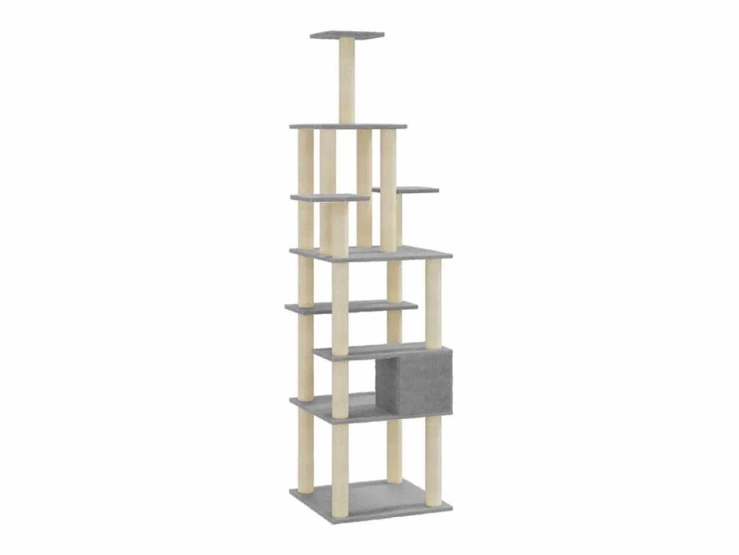 Clicnbuy Rascador para gatos con postes de sisal claro 183 cm