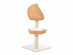 Clicnbuy Rascador para gatos con poste de sisal madera natural de sauce