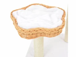 Clicnbuy Rascador para gatos con poste de sisal madera natural de sauce