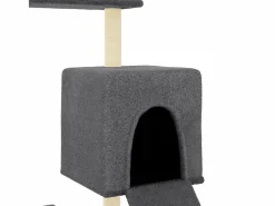 Sale Clicnbuy Rascador para gatos con postes de sisal oscuro 130,5 cm Gris