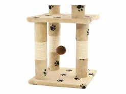 Clicnbuy Rascador para gatos poste de sisal 65 cm huellas Beige