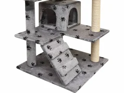 Rascador para gatos poste rascador de sisal 125 cm huellas Juego De Animales