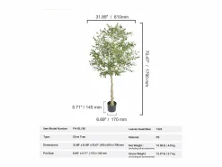 Árbol Artificial SucceBuy 179 cm, Planta Artificial PE, para Casa Oficina Centros Comerciales Interior Exterior