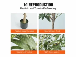 Árbol Artificial SucceBuy 179 cm, Planta Artificial PE, para Casa Oficina Centros Comerciales Interior Exterior