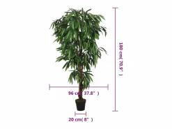 Discount Árbol de mango artificial 900 hojas 180 cm Verde
