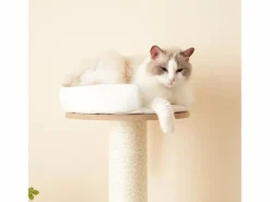 Merax Árbol para gatos - 60 x 48 x 135 cm - con 3 plataformas + 1 casita + colchonetas extraíbles - MDF -