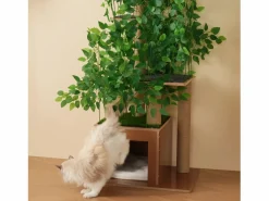 Online Merax Árbol para gatos - 60 x 45 x 190 cm - con 4 plataformas + agujeros para gatos - hojas extraíbles - MDF - Verde