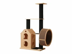 Online ModernLuxe Árbol para gatos 80×40×152 cm - con 4 plataformas - 2 casitas para gatos - rodillo para gatos - rascador para gatos - natural Color natural claro